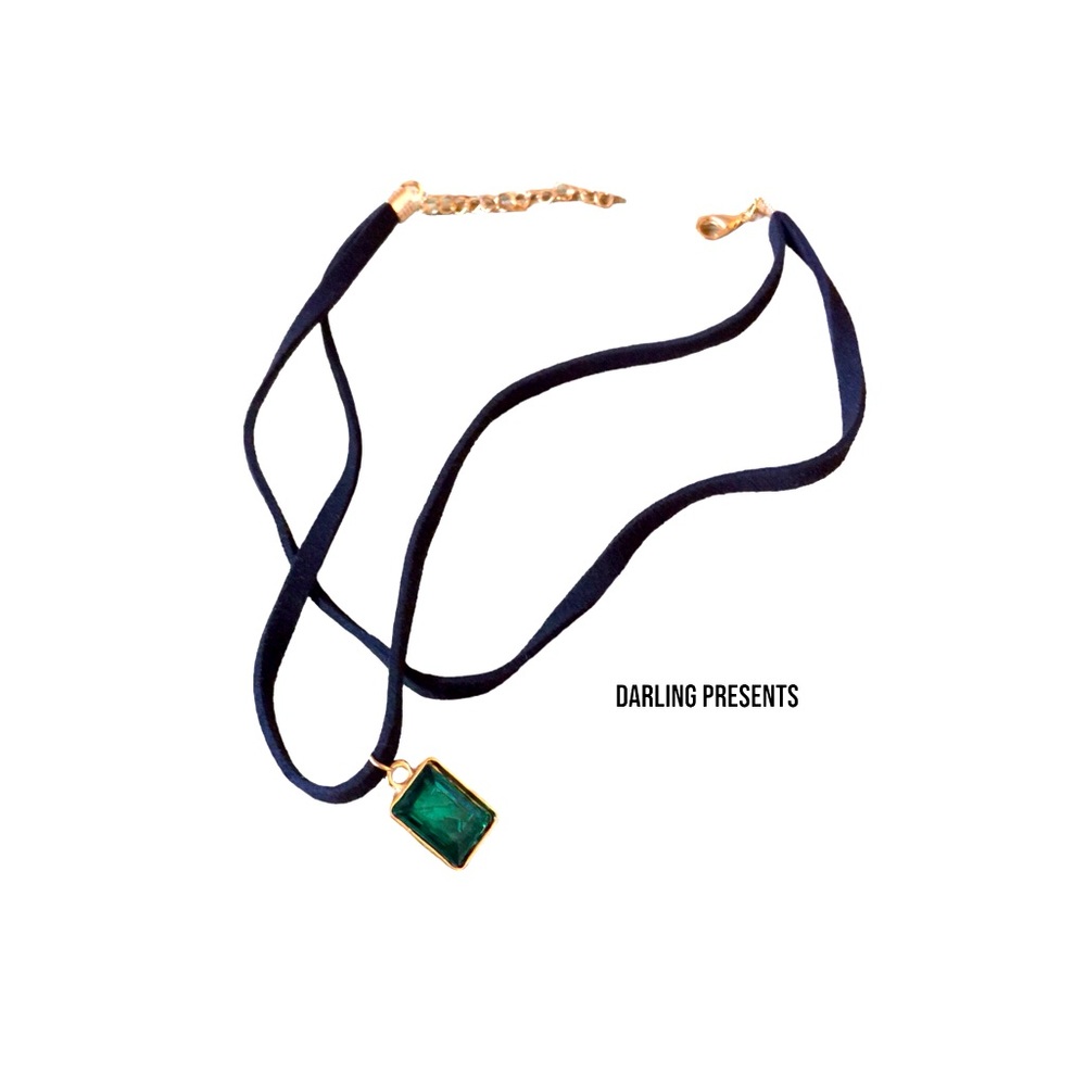 Pendant Choker Necklace Women Color Green